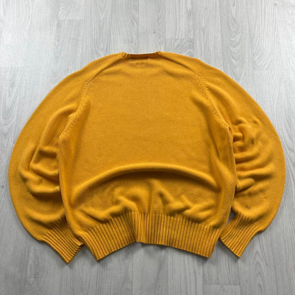VINTAGE Y2K POLO RALPH LAUREN CHUNKY KNITTED JUMPER YELLOW