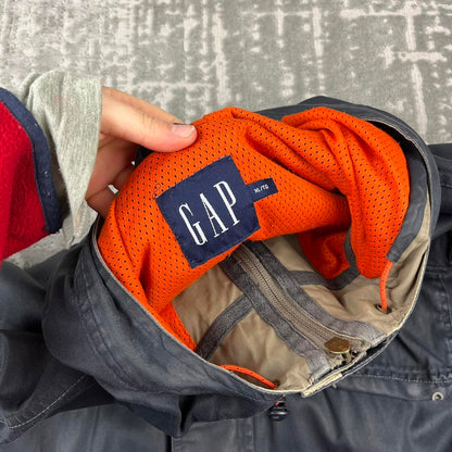 VINTAGE Y2K GAP TECHNICAL UTILITY HOODED WADING JACKET NAVY