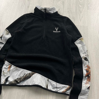 VINTAGE REALTREE QUARTER ZIP FLEECE CAMO BLACK