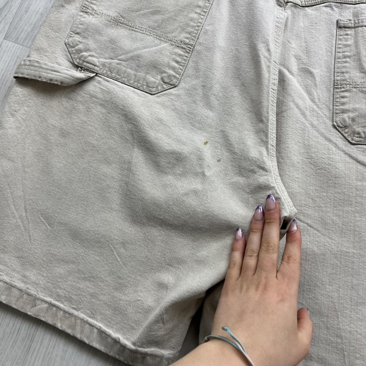 VINTAGE 00s WRANGLER BAGGY LOOSE CARPENTER JORTS CREAM