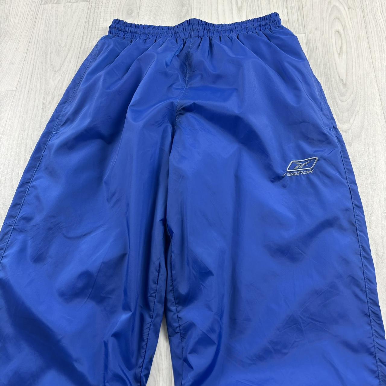 VINTAGE Y2K REEBOK TECHNICAL BAGGY TRACKSUIT BOTTOMS BLUE