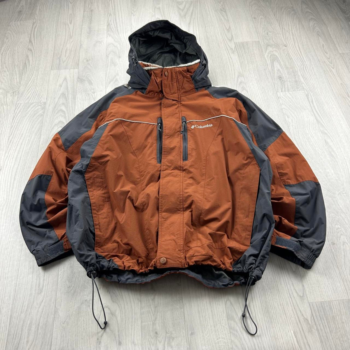 VINTAGE Y2K COLUMBIA TECHNICAL UTILITY JACKET ORANGE / GREY