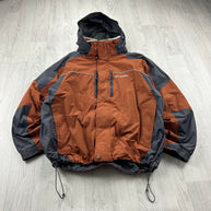 VINTAGE Y2K COLUMBIA TECHNICAL UTILITY JACKET ORANGE / GREY