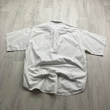 VINTAGE Y2K TOMMY HIFILGER SHORT SLEEVE BUTTON UP SHIRT WHITE