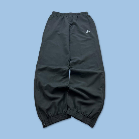 VINTAGE Y2K ADIDAS SIDE STRIPE LOOSE TRACKSUIT BOTTOMS BLACK