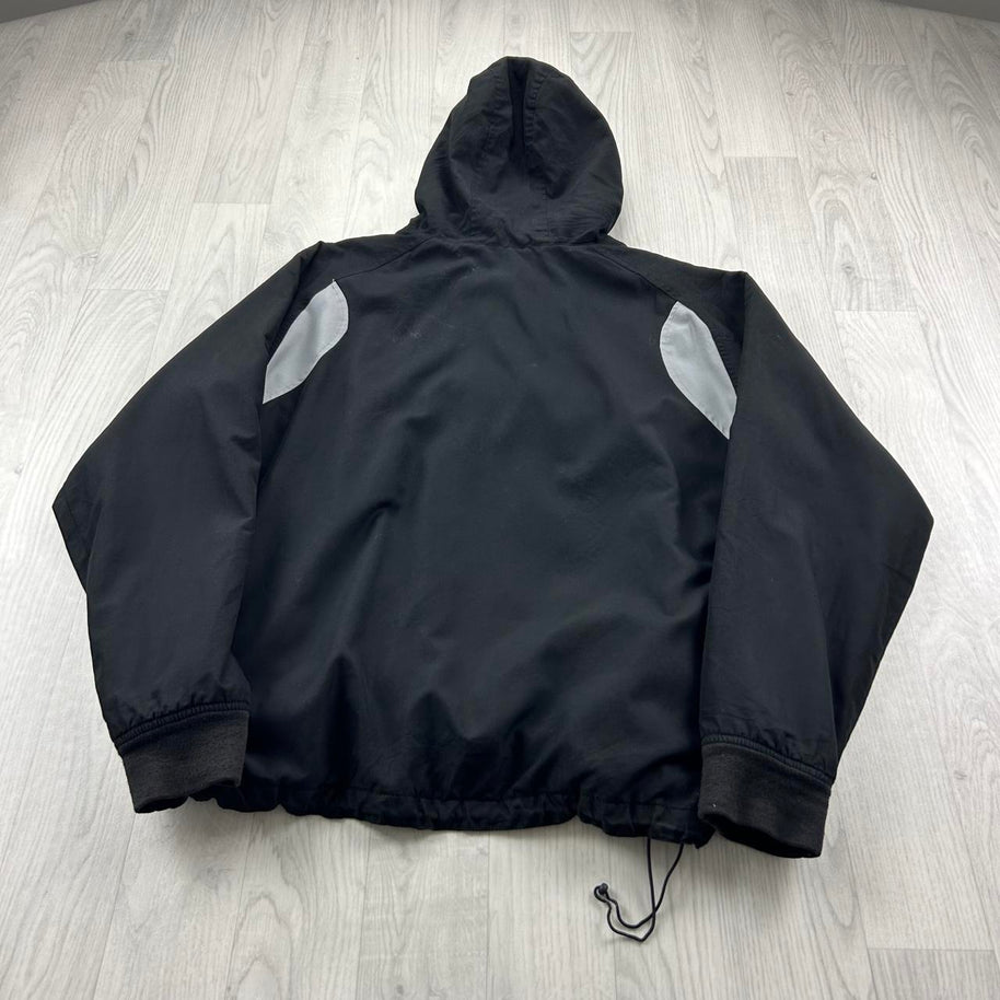 VINTAGE Y2K QUIKSILVER CENTRE LOGO QUARTER ZIP JACKET BLACK