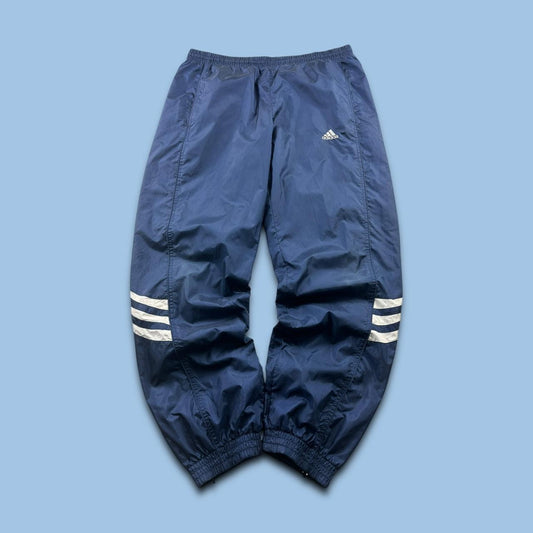 VINTAGE Y2K ADIDAS BAGGY TRACKSUIT BOTTOMS NAVY BLUE