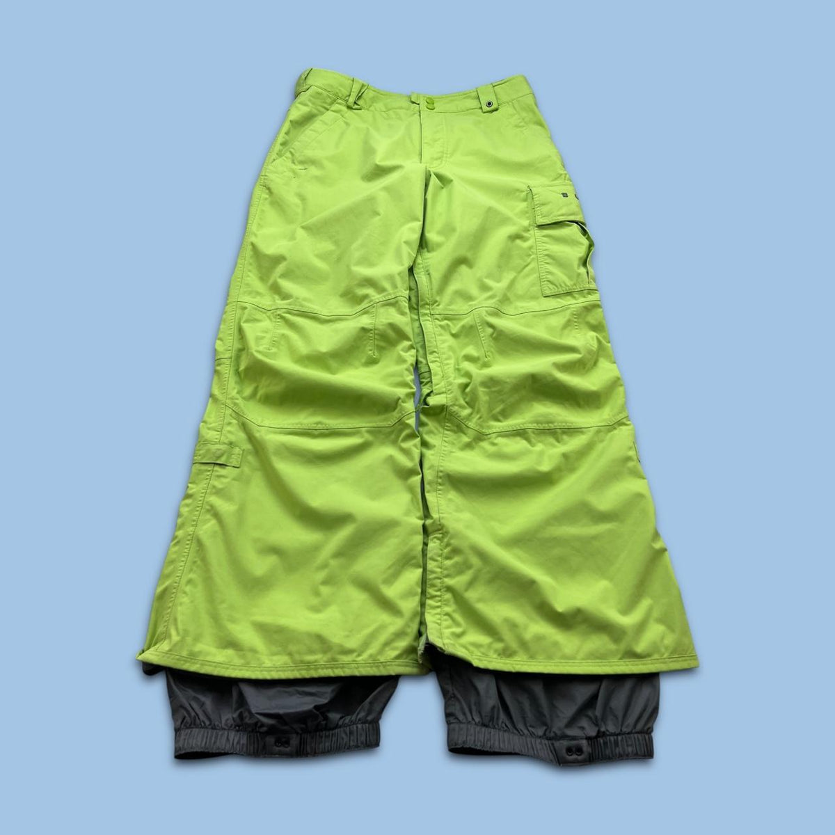 VINTAGE Y2K BURTON BAGGY SKI PANTS SALOPETTES GREEN