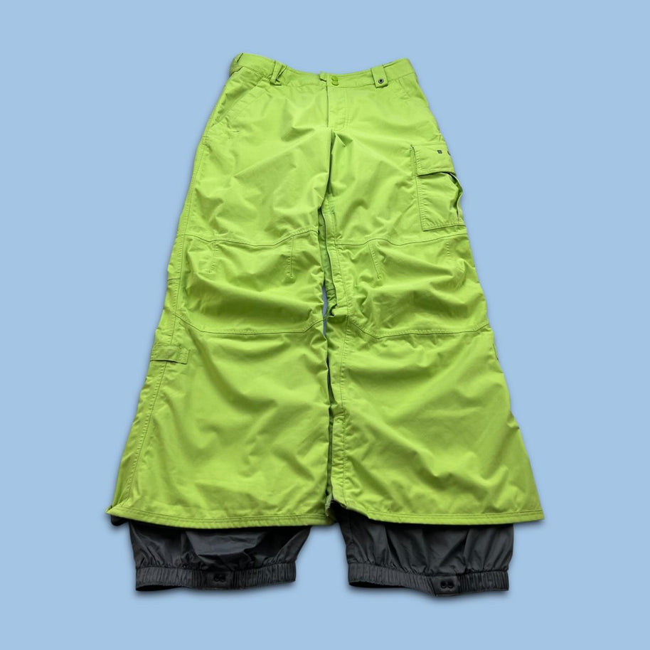 VINTAGE Y2K BURTON BAGGY SKI PANTS SALOPETTES GREEN