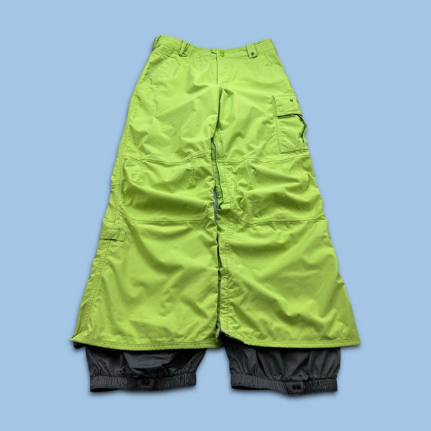 VINTAGE Y2K BURTON BAGGY SKI PANTS SALOPETTES GREEN
