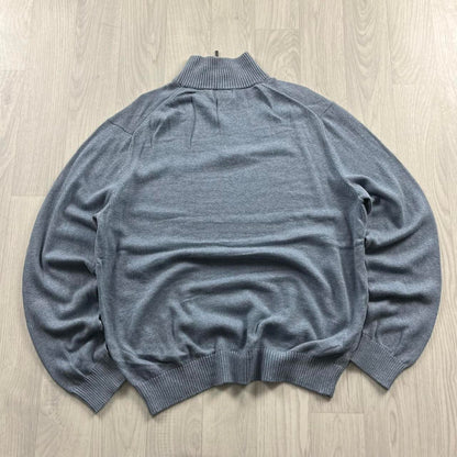 VINTAGE Y2K NAUTICA QUARTER ZIP KNITTED JUMPER BLUE
