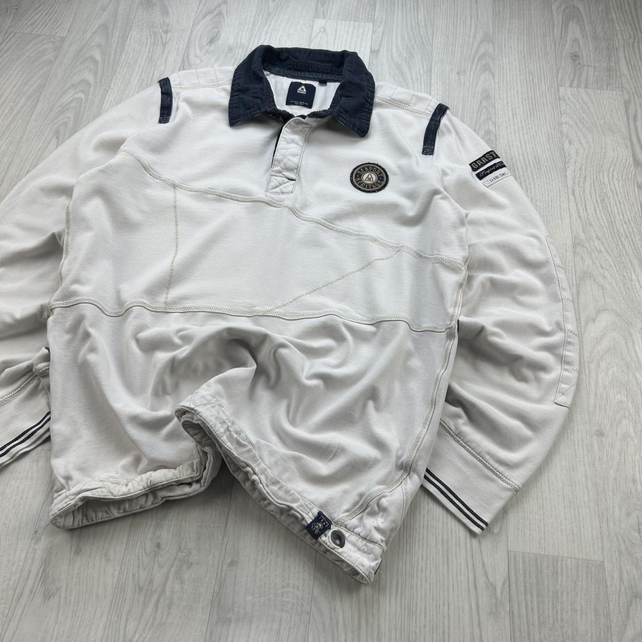 VINTAGE Y2K LONG SLEEVE RUGBY POLO SHIRT WHITE