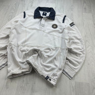 VINTAGE Y2K LONG SLEEVE RUGBY POLO SHIRT WHITE
