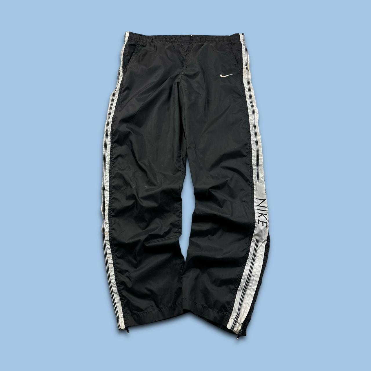 VINTAGE Y2K NIKE BAGGY SHELL TRACKSUIT BOTTOMS BLACK