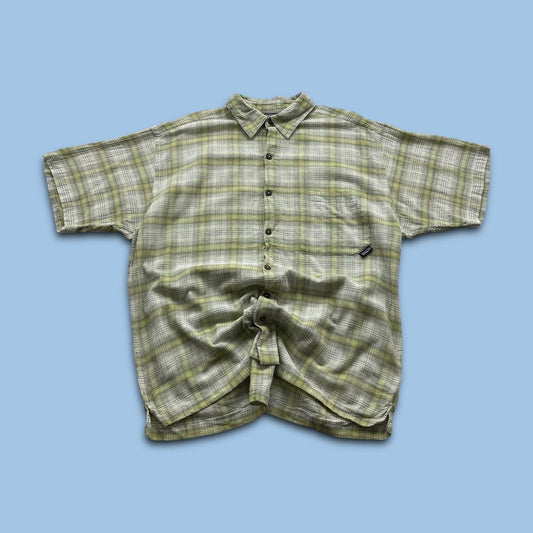 VINTAGE Y2K PATAGONIA SHORT SLEEVE PLAID SHIRT GREEN