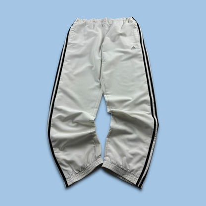 VINTAGE Y2K ADIDAS BAGGY TRACKSUIT BOTTOMS WHITE