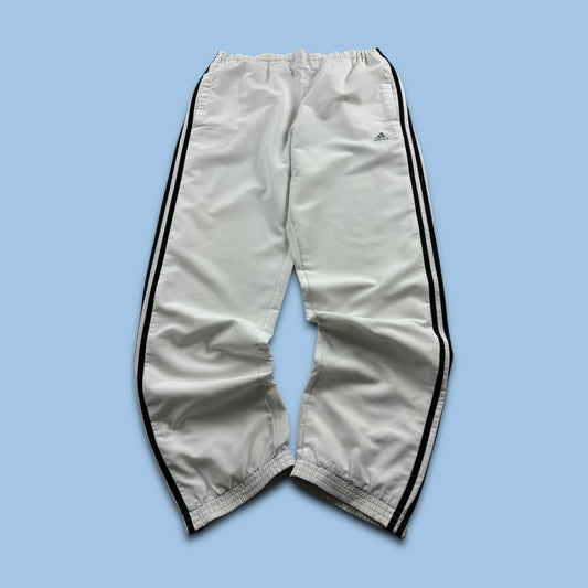 VINTAGE Y2K ADIDAS BAGGY TRACKSUIT BOTTOMS WHITE