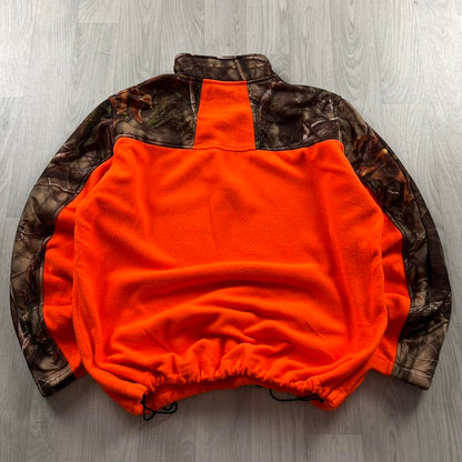 VINTAGE REALTREE QUARTER ZIP FLEECE CAMO ORANGE