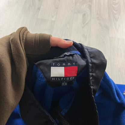 VINTAGE Y2K TOMMY HILFIGER QUARTER ZIP FLEECE SWEATSHIRT BLUE