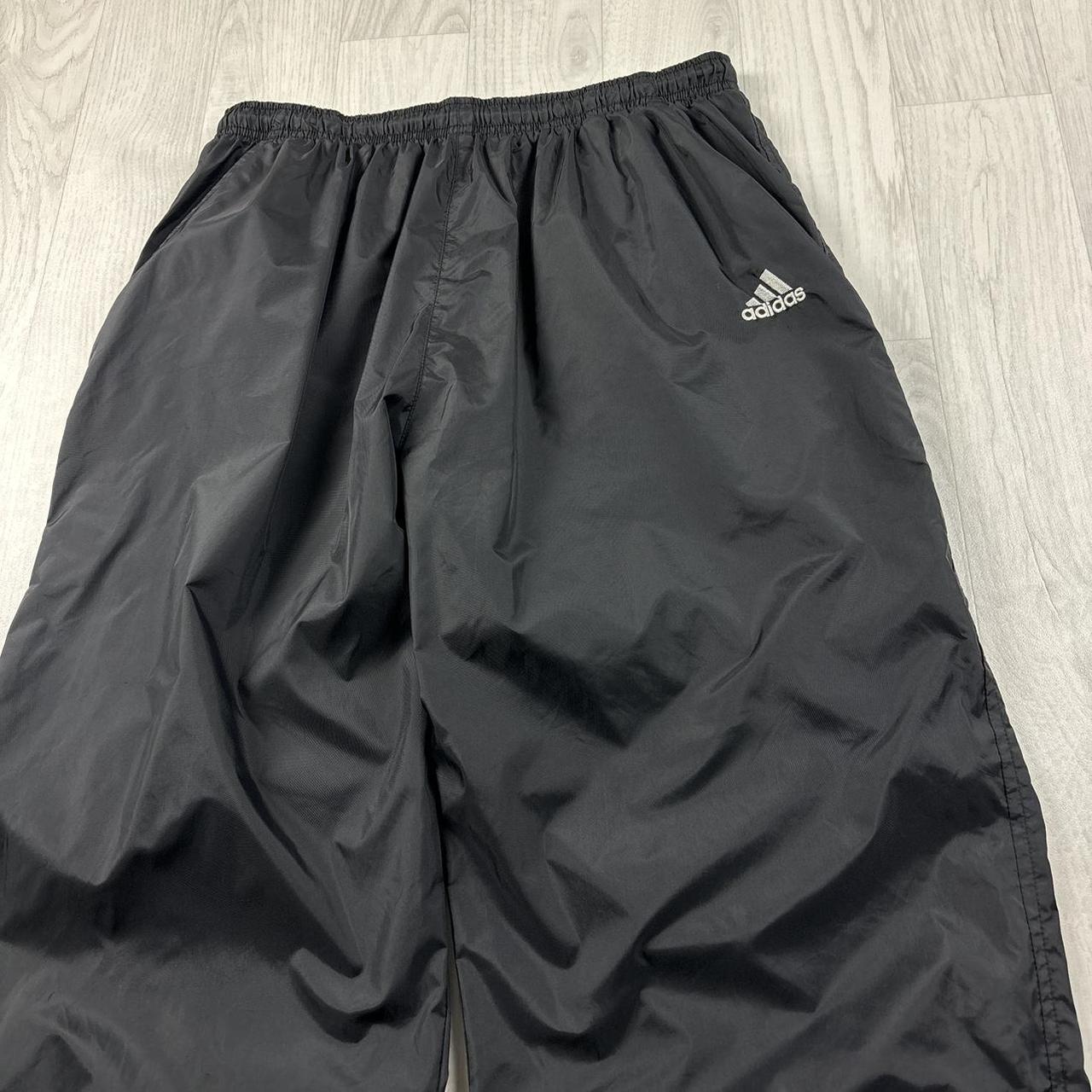 VINTAGE Y2K ADIDAS BAGGY SHELL TRACKSUIT BOTTOMS BLACK