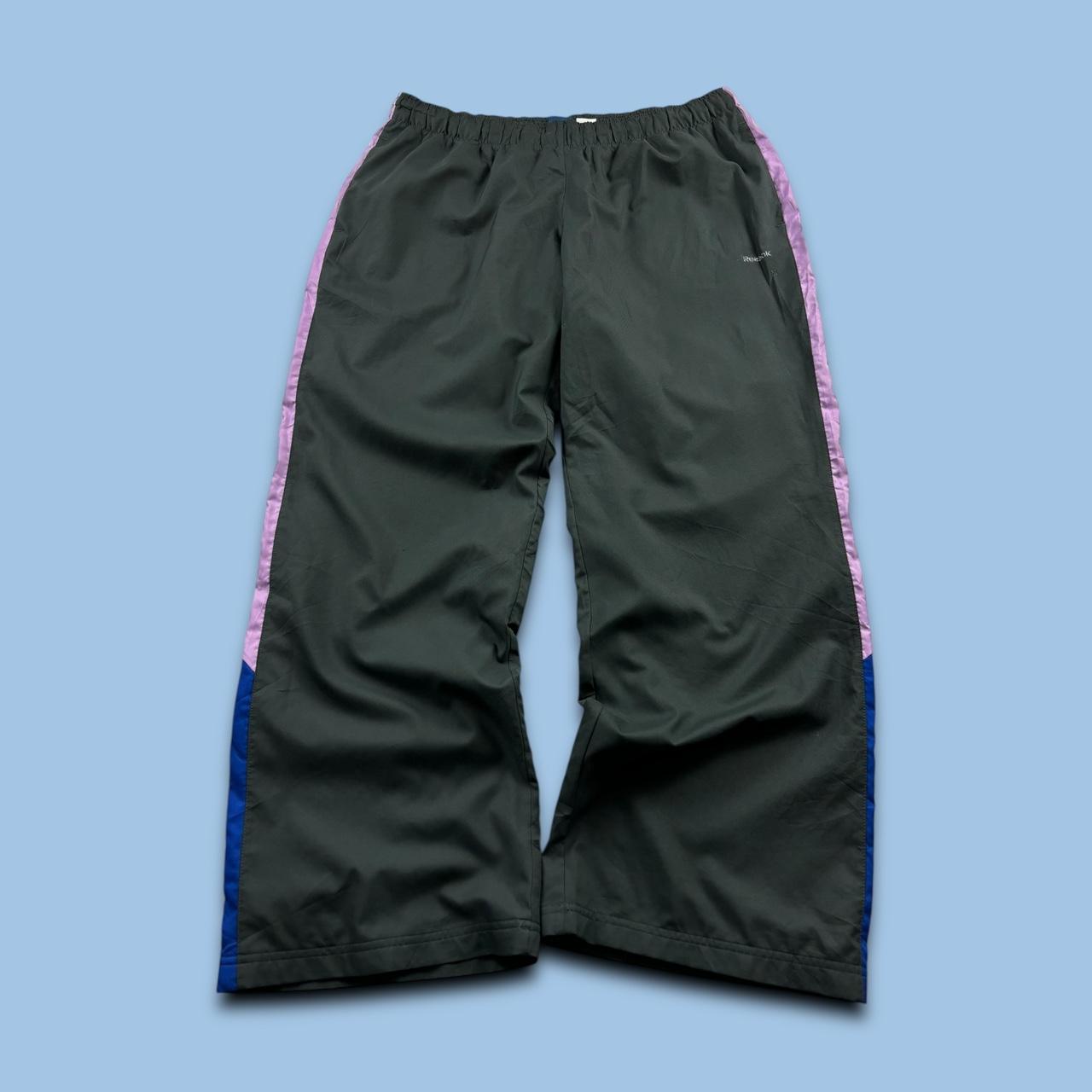 VINTAGE Y2K REEBOK WIDE LEG BAGGY TRACKSUIT BOTTOMS GREY