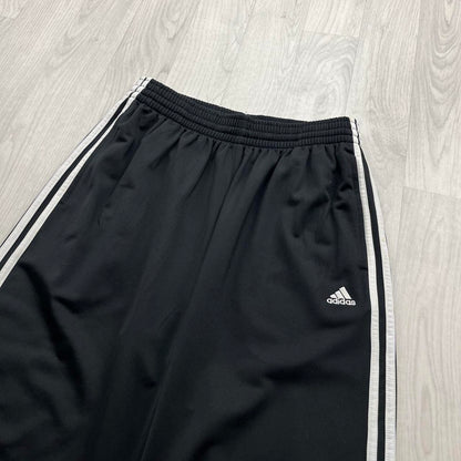 VINTAGE Y2K ADIDAS SIDE STRIPE BAGGY TRACKSUIT BOTTOMS BLACK WHITE (L)