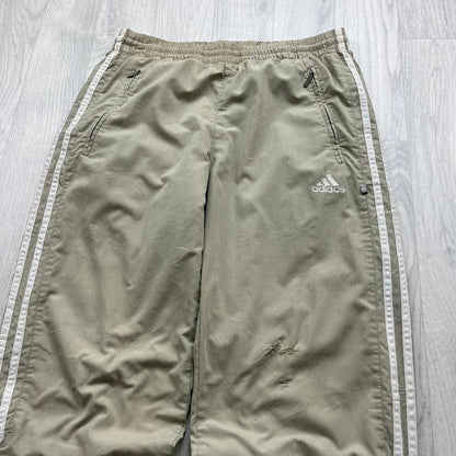 VINTAGE Y2K ADIDAS BAGGY TRACKSUIT BOTTOMS BEIGE