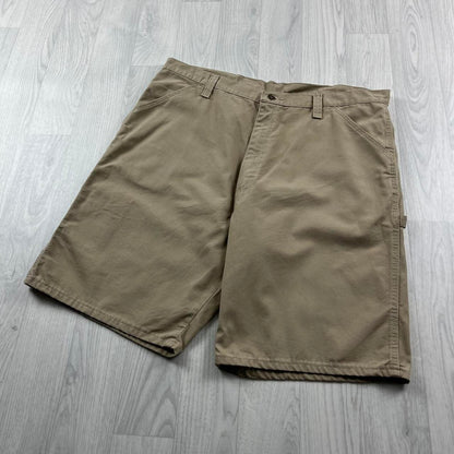 VINTAGE WRANGLER BAGGY CARPENTER JORTS BEIGE (40w)