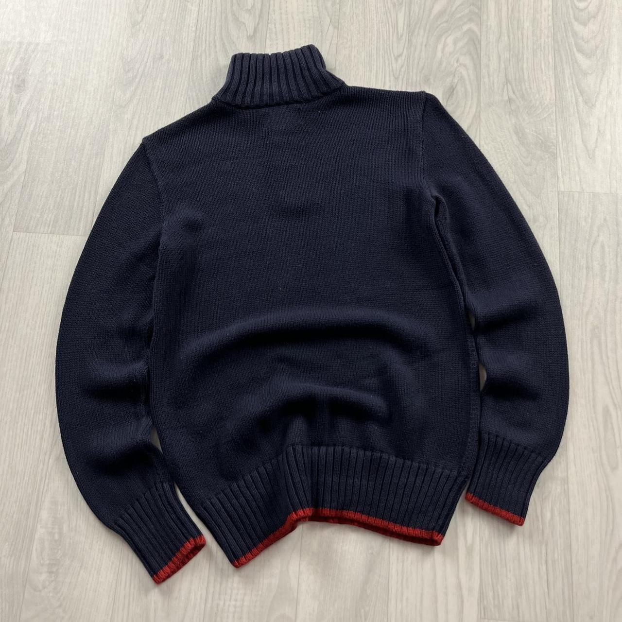 VINTAGE Y2K CHAPS CHUNKY QUARTER ZIP KNITTED JUMPER NAVY