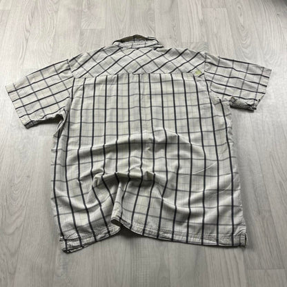 VINTAGE Y2K ANIMAL CHECKERED SHORT SLEEVE SHIRT WHITE