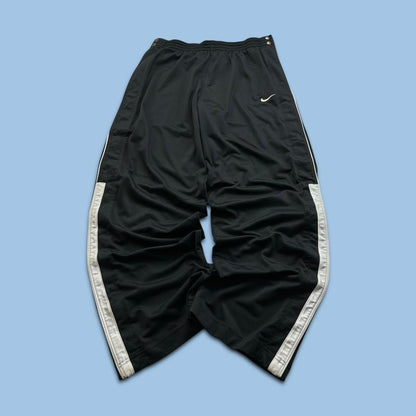 VINTAGE Y2K NIKE BASKETBALL WIDE LEG TRACKSUIT BOTTOMS BLACK