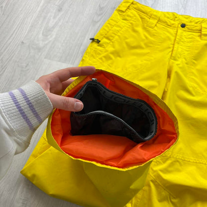 VINTAGE Y2K NIKE ACG BAGGY SKI PANTS SALOPETTES YELLOW