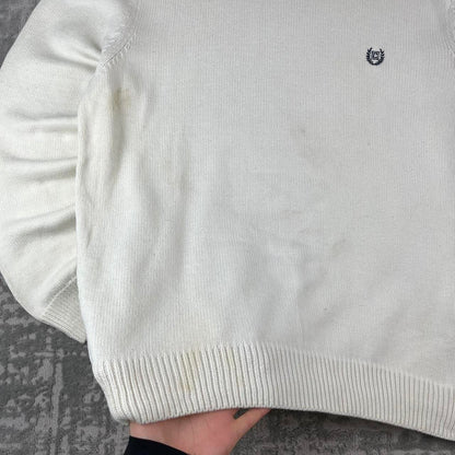 VINTAGE Y2K CHAPS CHUNKY ESSENTIAL KNITTED JUMPER WHITE