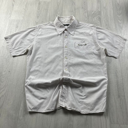 VINTAGE Y2K TEDDY SMITH SHORT SLEEVE SHIRT WHITE