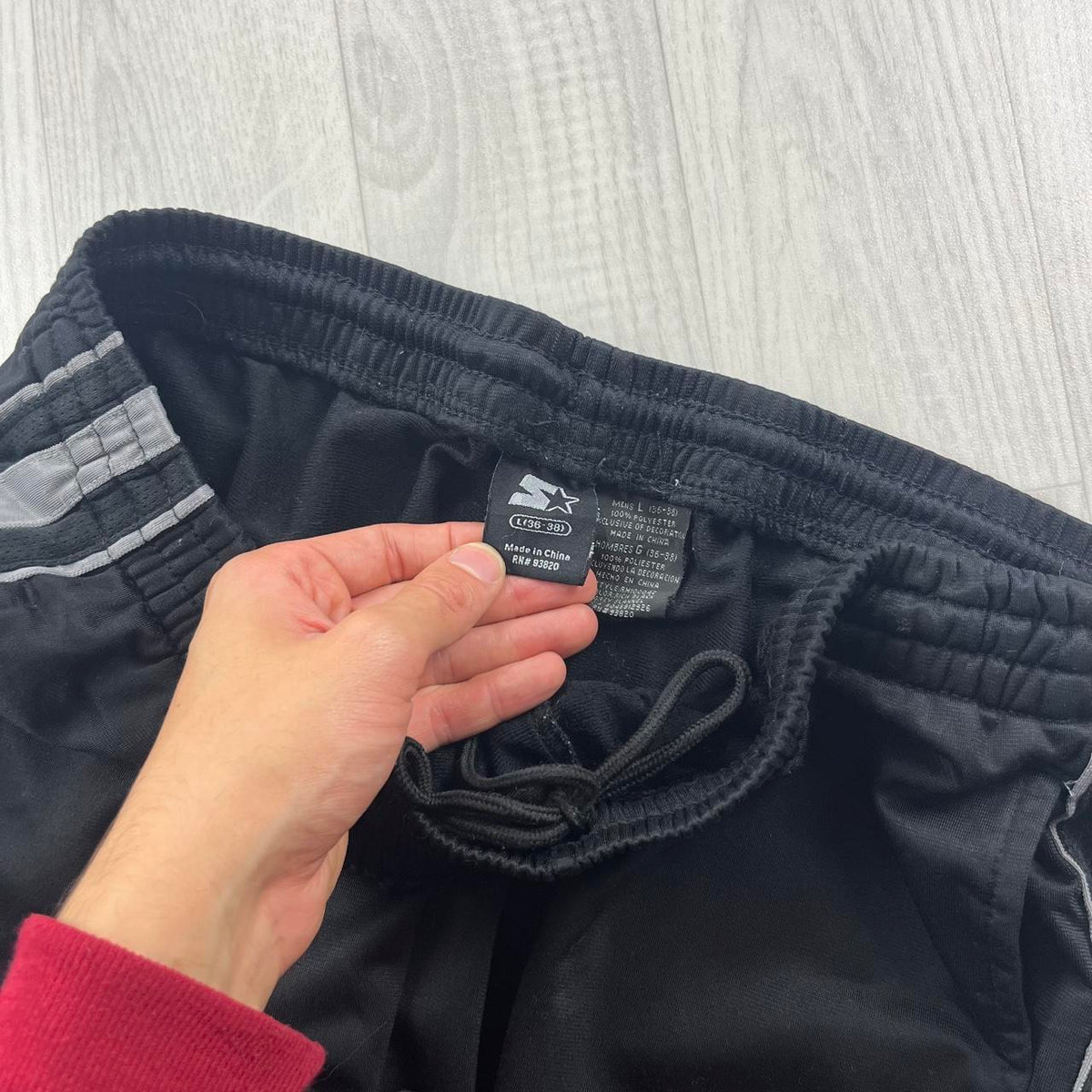 VINTAGE Y2K STARTER WIDE LEG TRACKSUIT BOTTOMS BLACK