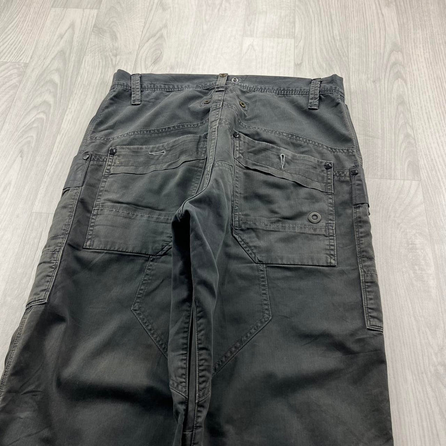 VINTAGE Y2K G STAR BAGGY UTILITY JEANS FADED BLACK