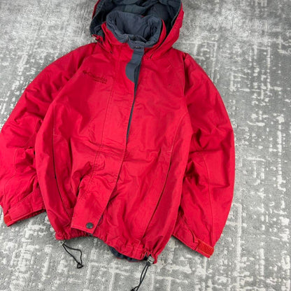 VINTAGE 00s COLUMBIA TECHNICAL HOODED UTILITY JACKET RED