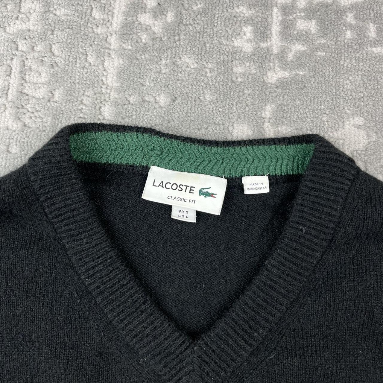 VINTAGE Y2K LACOSTE WOOL KNITTED JUMPER BLACK