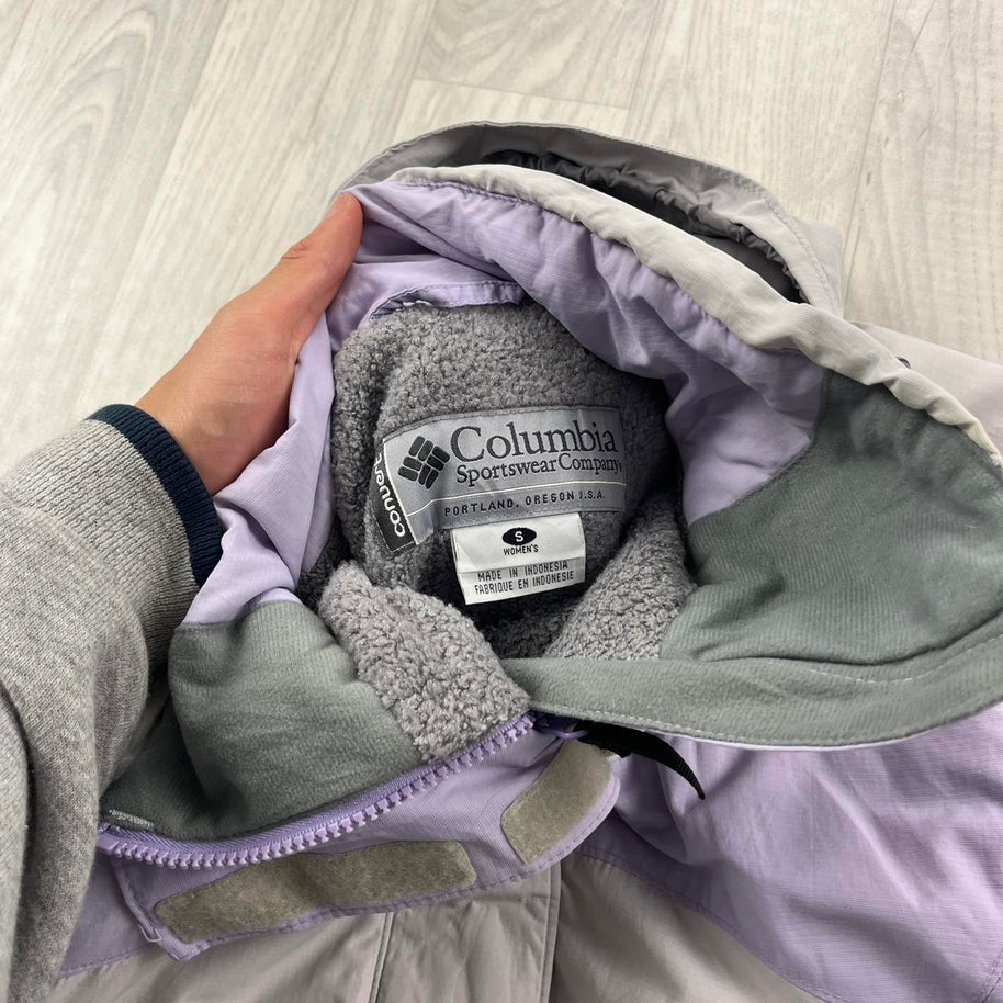 VINTAGE Y2K COLUMBIA TECHNICAL UTILITY SKI JACKET WHITE / LILAC