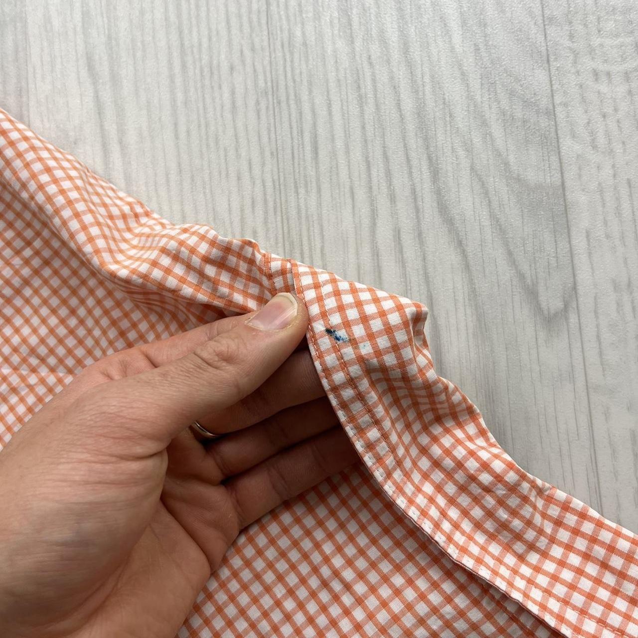 VINTAGE Y2K CHAPS SHORT SLEEVE PLAID SHIRT ORANGE