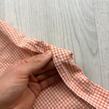 VINTAGE Y2K CHAPS SHORT SLEEVE PLAID SHIRT ORANGE