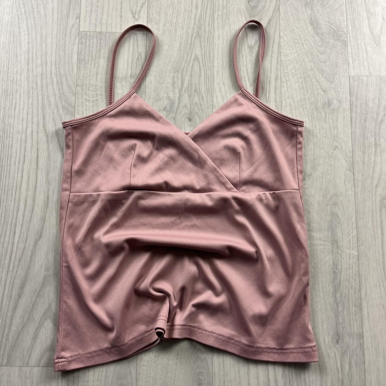 VINTAGE Y2K WRAP CAMI TOP PINK