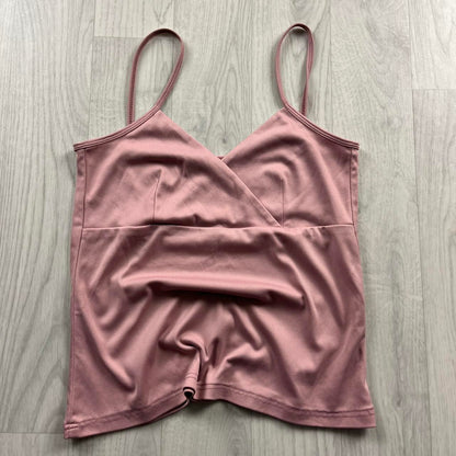 VINTAGE Y2K WRAP CAMI TOP PINK