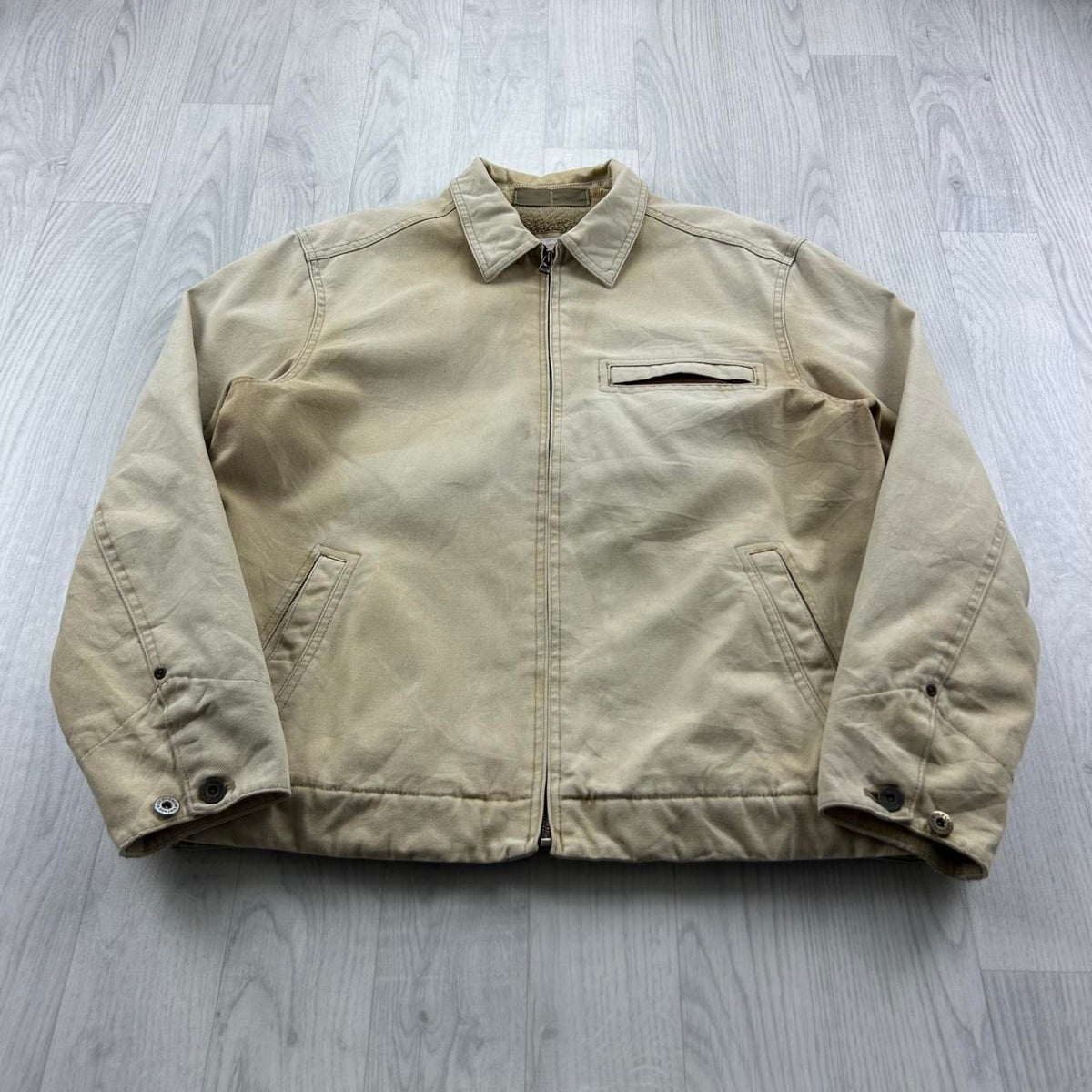 VINTAGE Y2K M&S DETROIT WORKWEAR BOMBER JACKET CREAM