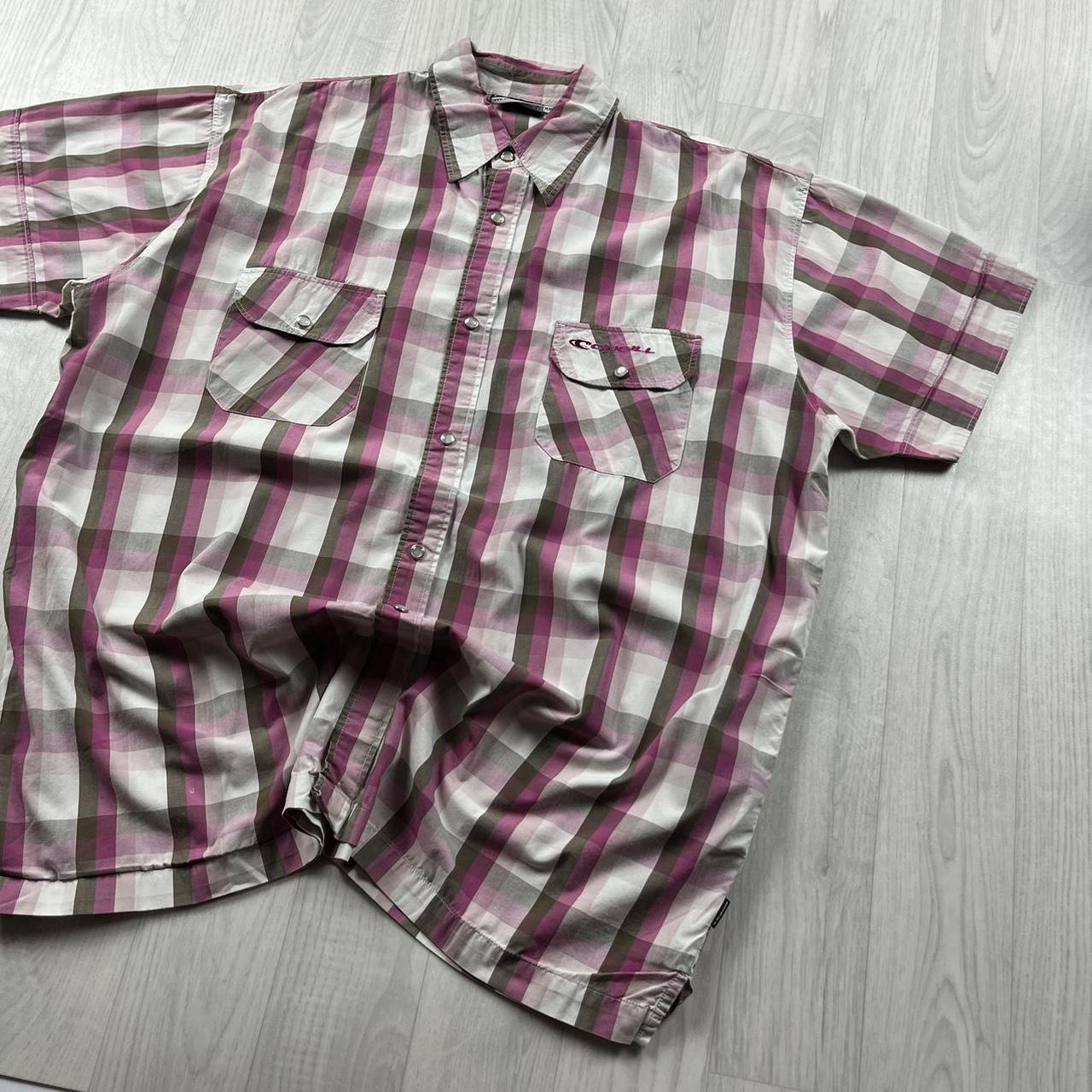 VINTAGE Y2K ONEILL SHORT SLEEVE CHECKERED SHIRT PINK