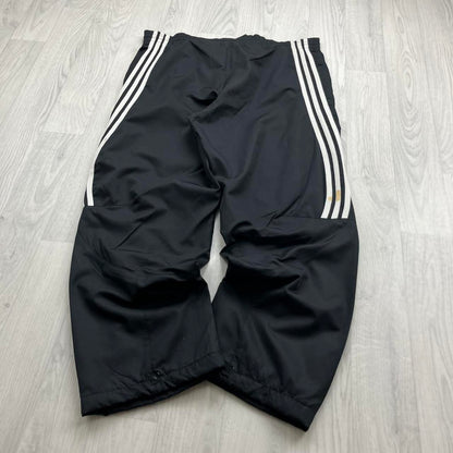 VINTAGE Y2K ADIDAS SIDE STRIPE BAGGY TRACKSUIT BOTTOMS BLACK