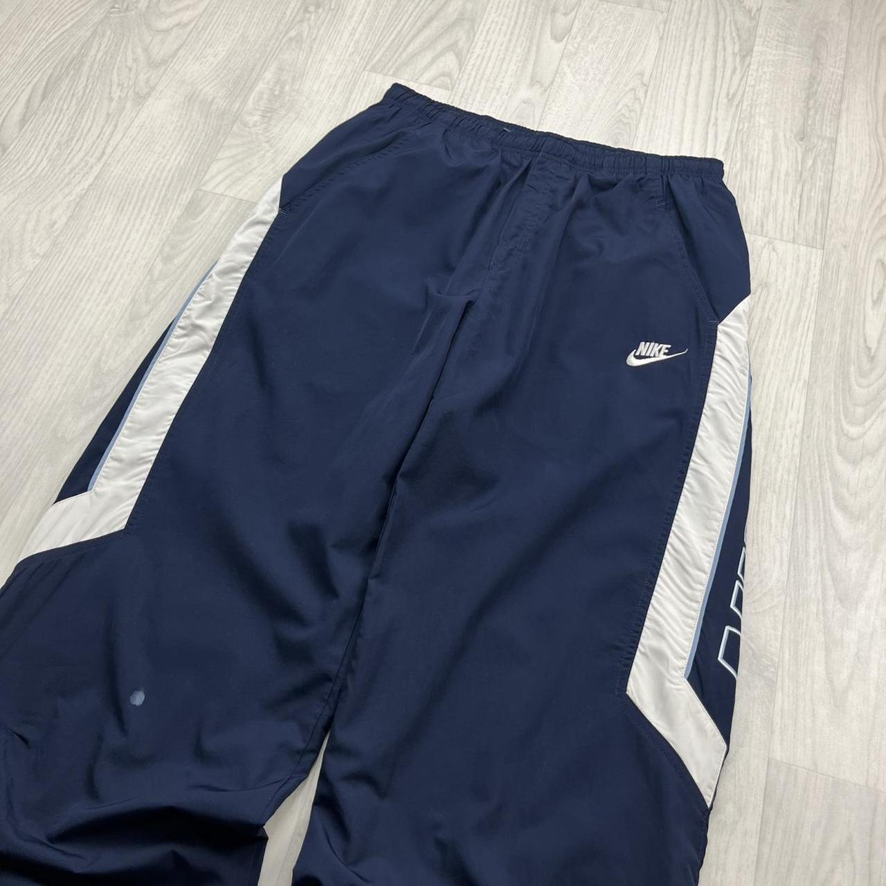 VINTAGE Y2K NIKE TECHNICAL BAGGY TRACKSUIT BOTTOMS NAVY