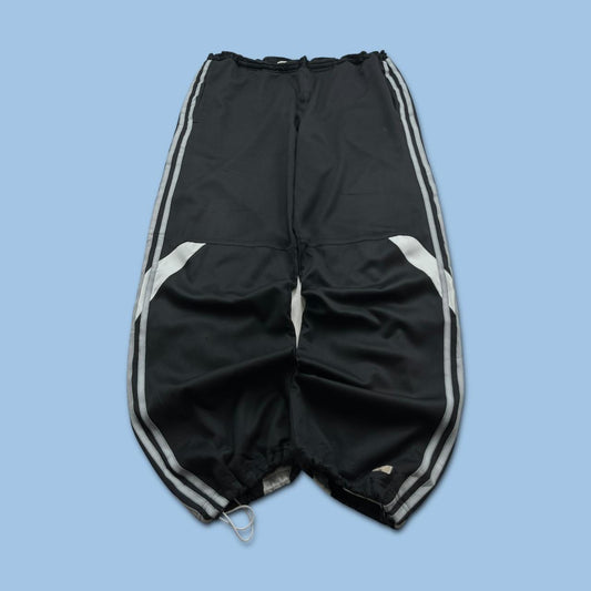 VINTAGE Y2K ADIDAS SIDE STRIPE BAGGY TRACKSUIT BOTTOMS BLACK