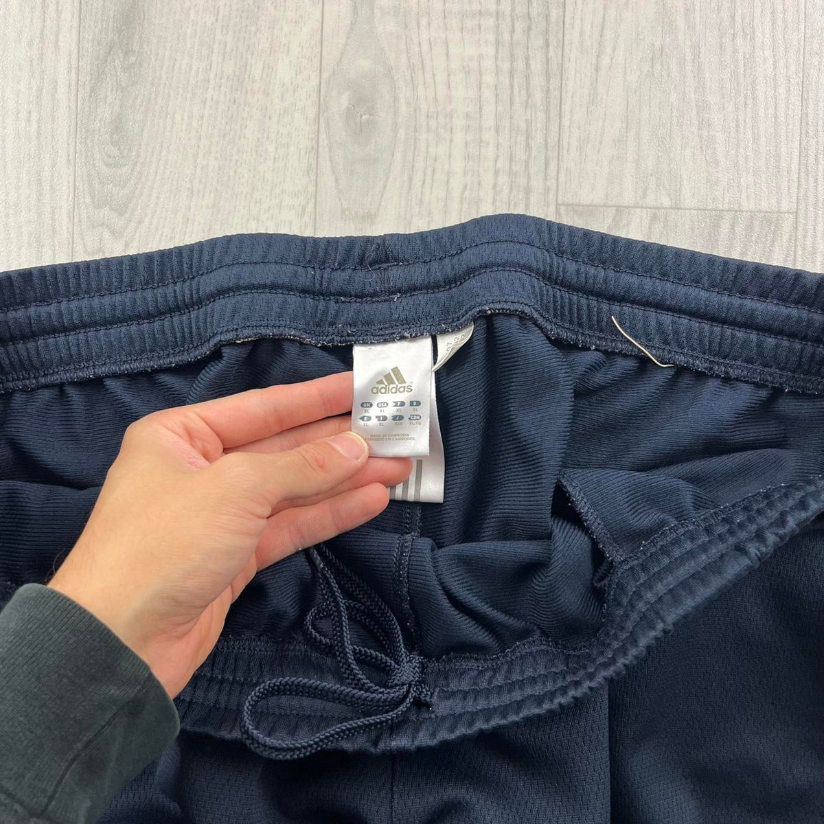 VINTAGE Y2K ADIDAS SIDE STRIPE WIDE LEG TRACKSUIT BOTTOMS NAVY