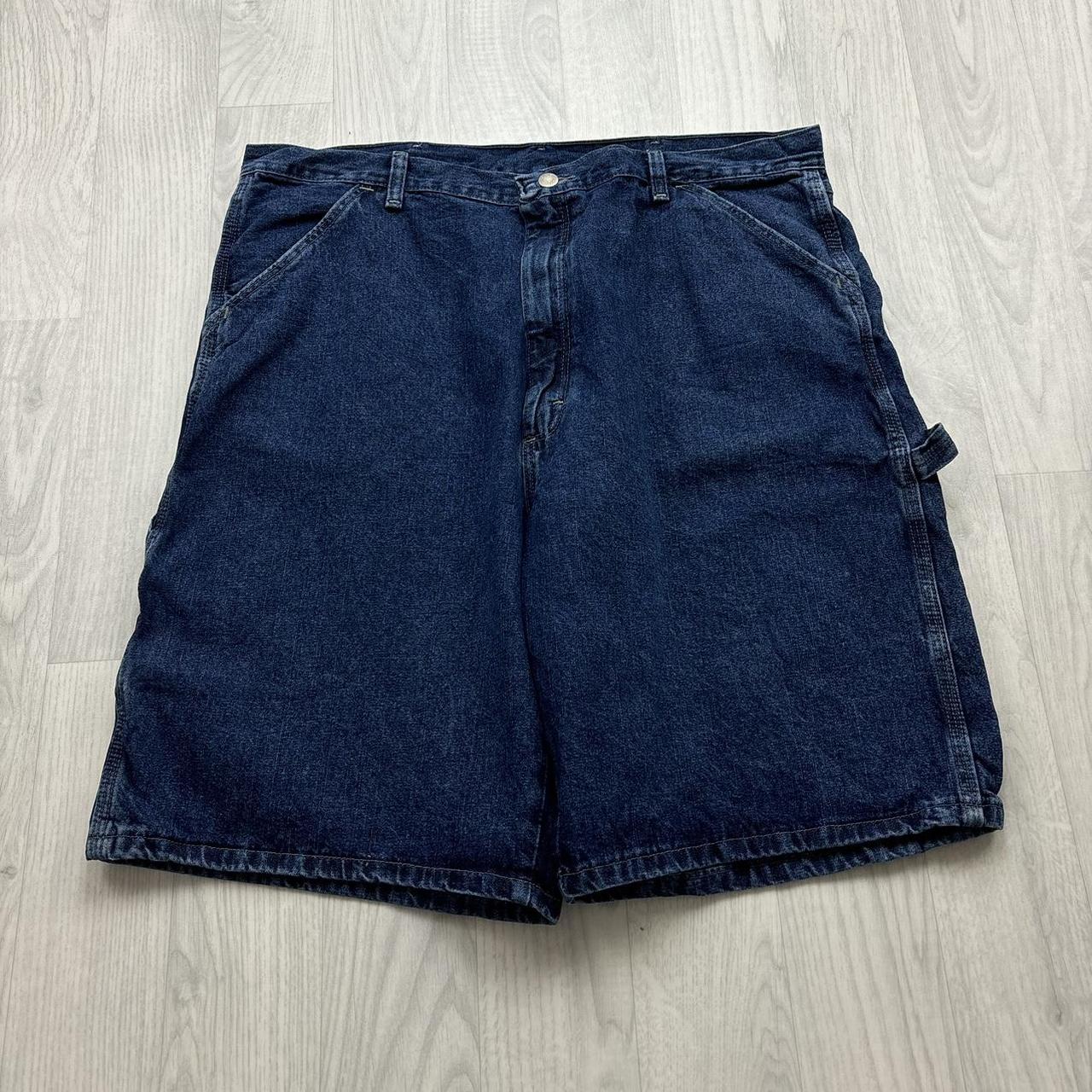 VINTAGE 00s WRANGLER BAGGY LOOSE CARPENTER JORTS NAVY